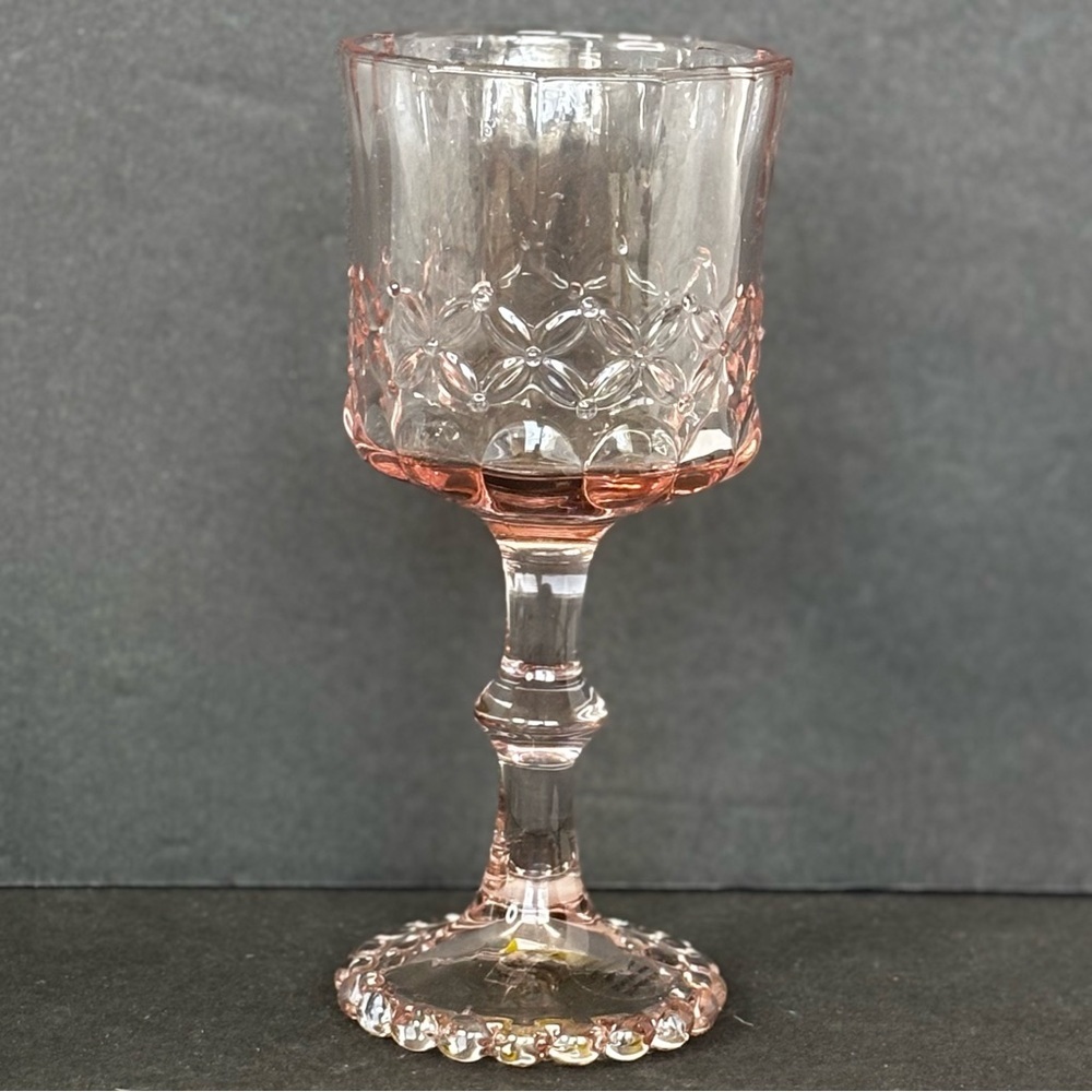 Anthropologie Savannah Wine Glass Pink Hand Blown Glass NEW